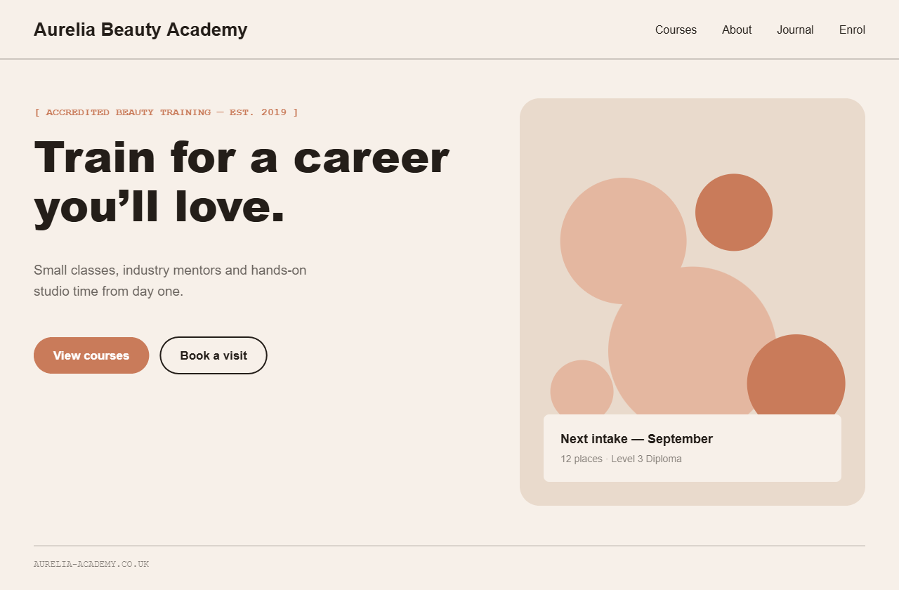 Beauty Academy Website